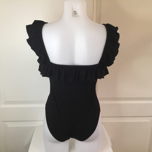 Women’s Ruffle Strap Sleeveless Square Neck Bodysuit Top - Picture 4 of 7
